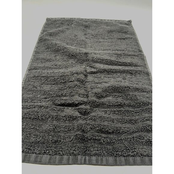 Set Of 2 Black Ribbed Cotton Hand Towels - Soft & Durable 25x15" READ - Picture 3 of 4